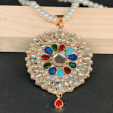 Nauratan Pearl Mala Necklace – Antique Look Kundan Pendant